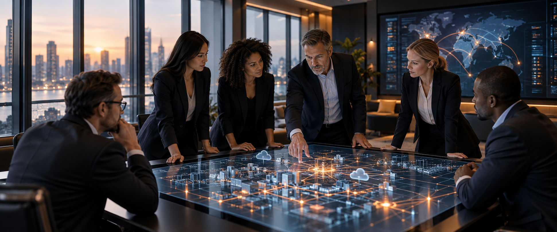 Business and technology consultants planning enterprise transformation